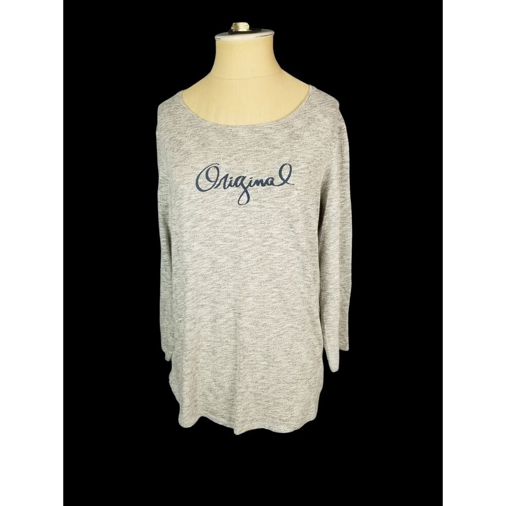 Sunday Long Sleeve Gray T Shirt Graphic "Original" Size Medium
